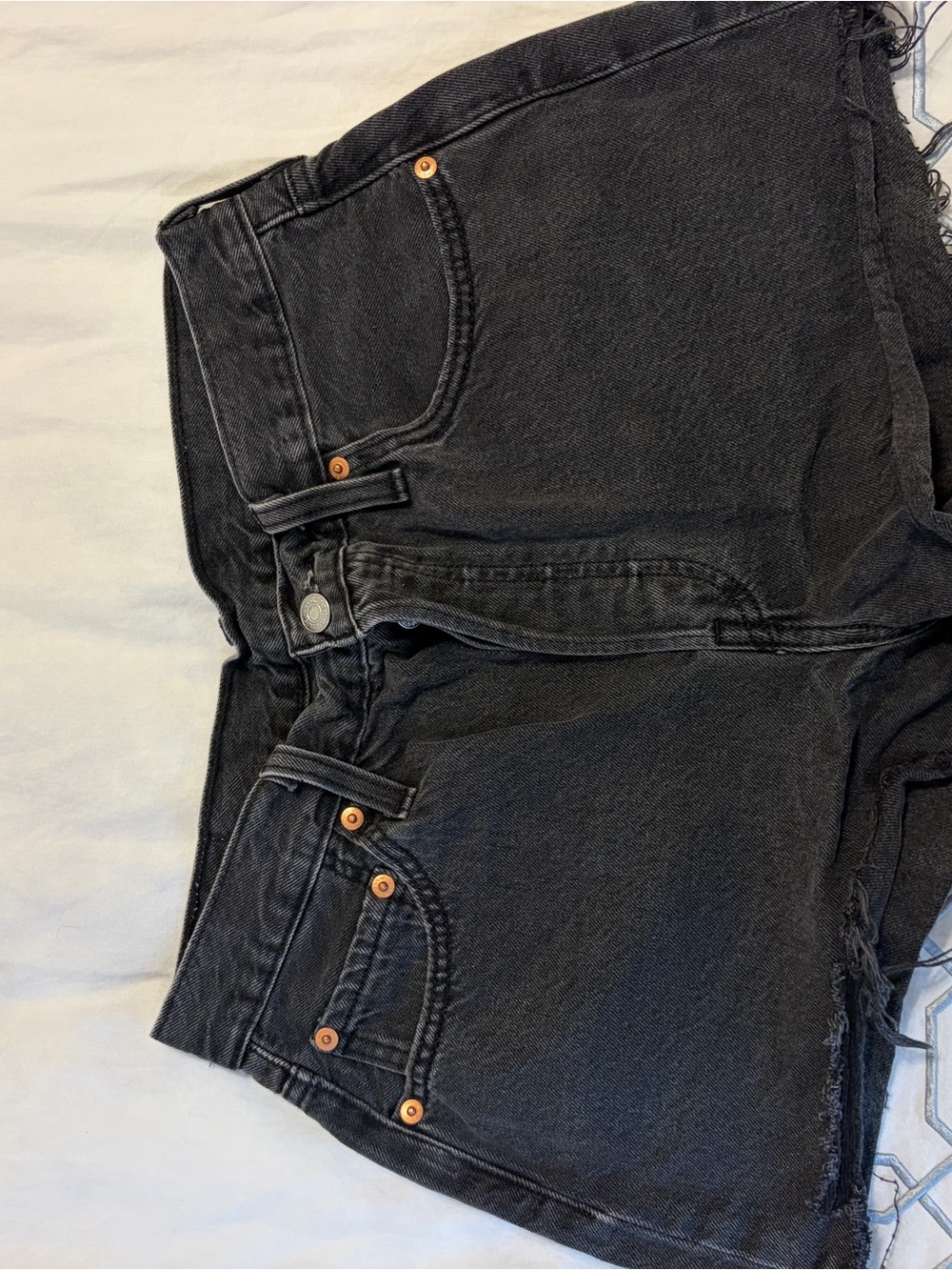 Wrangler Black Cutoff Denim Shorts